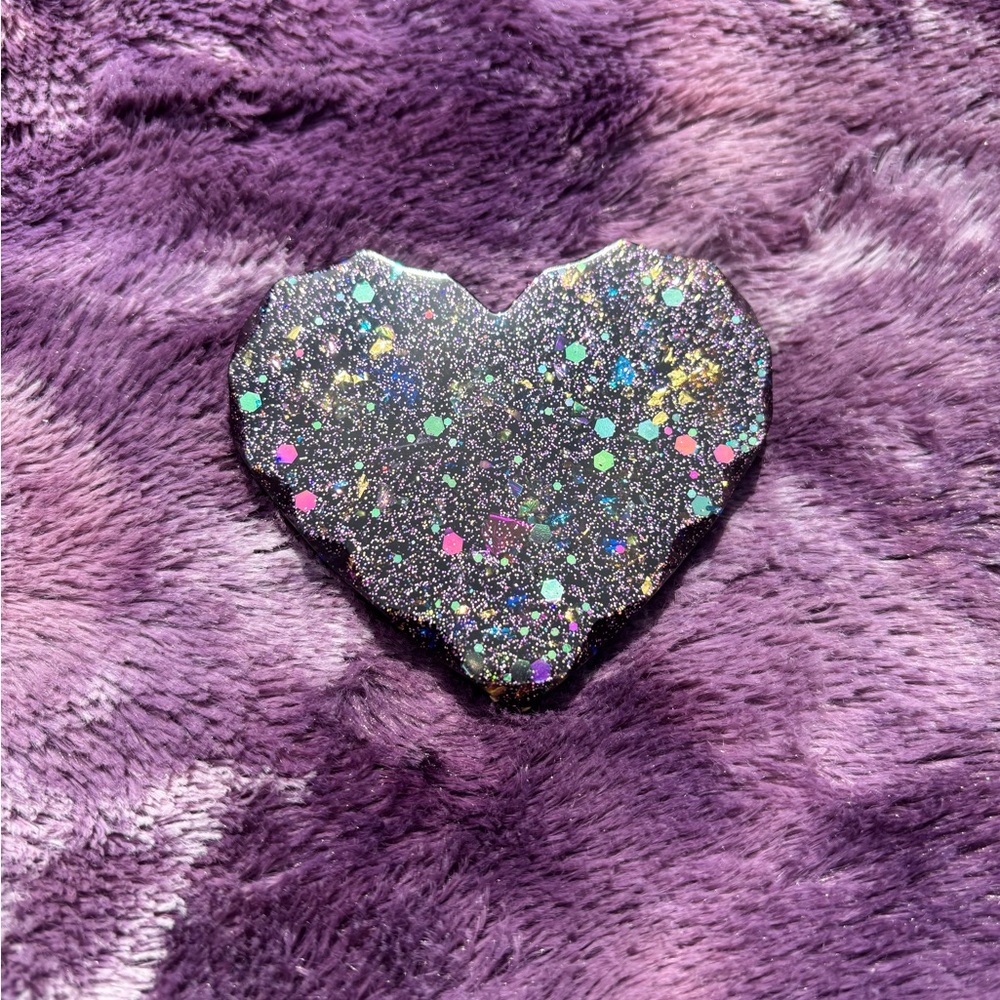 Glitter Heart-Shaped Brooch